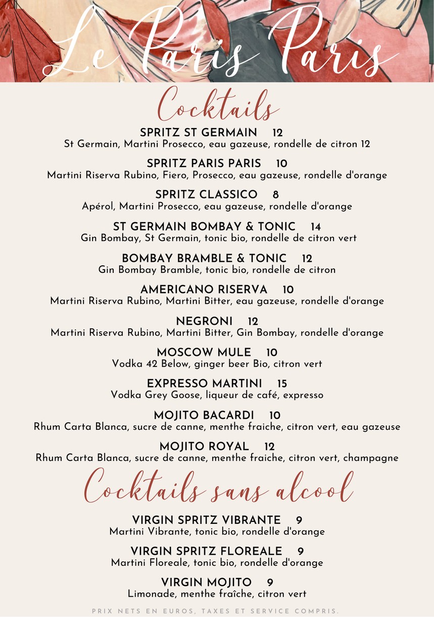 Le Paris Paris menu 7