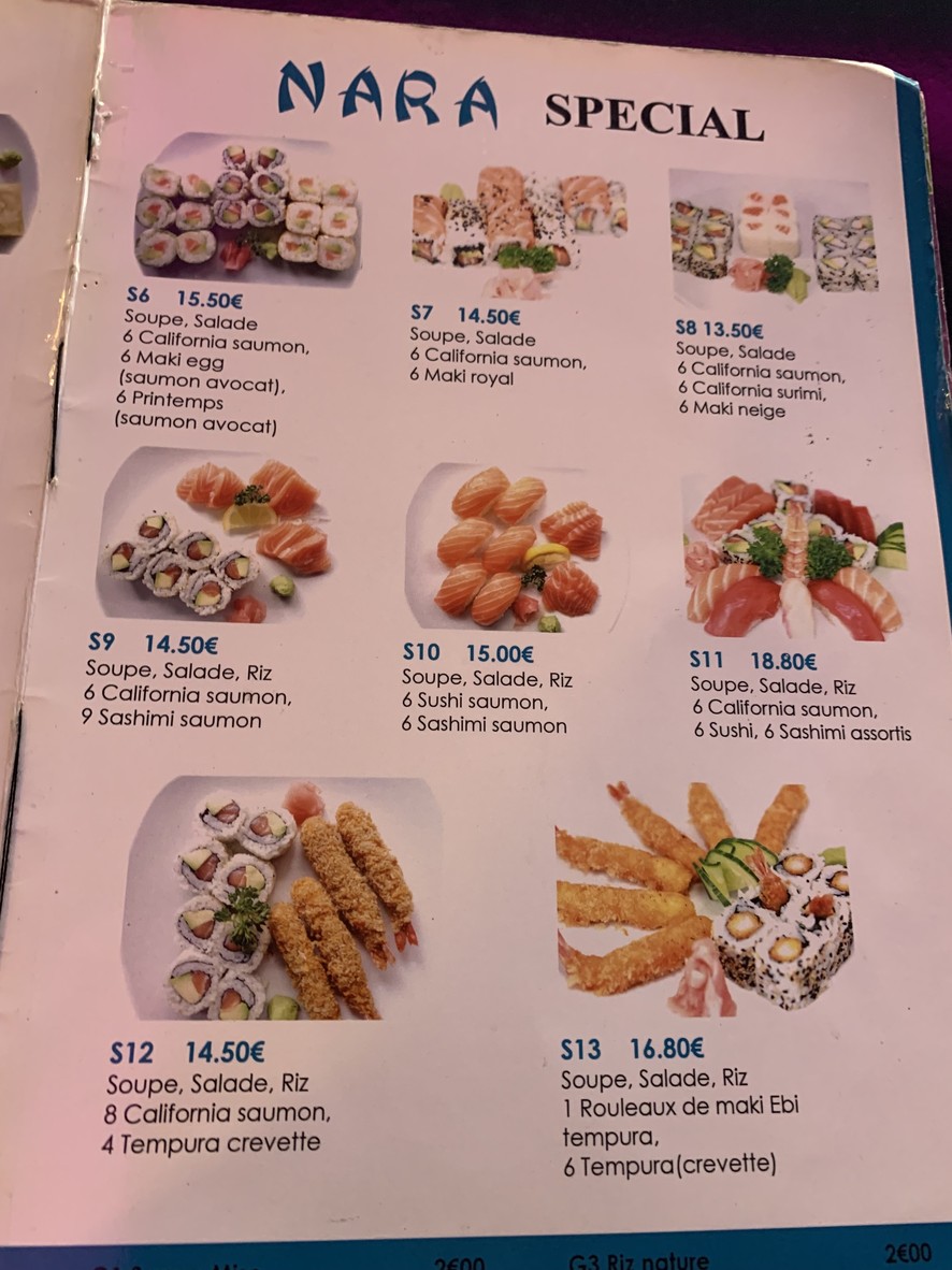 Nara menu 2
