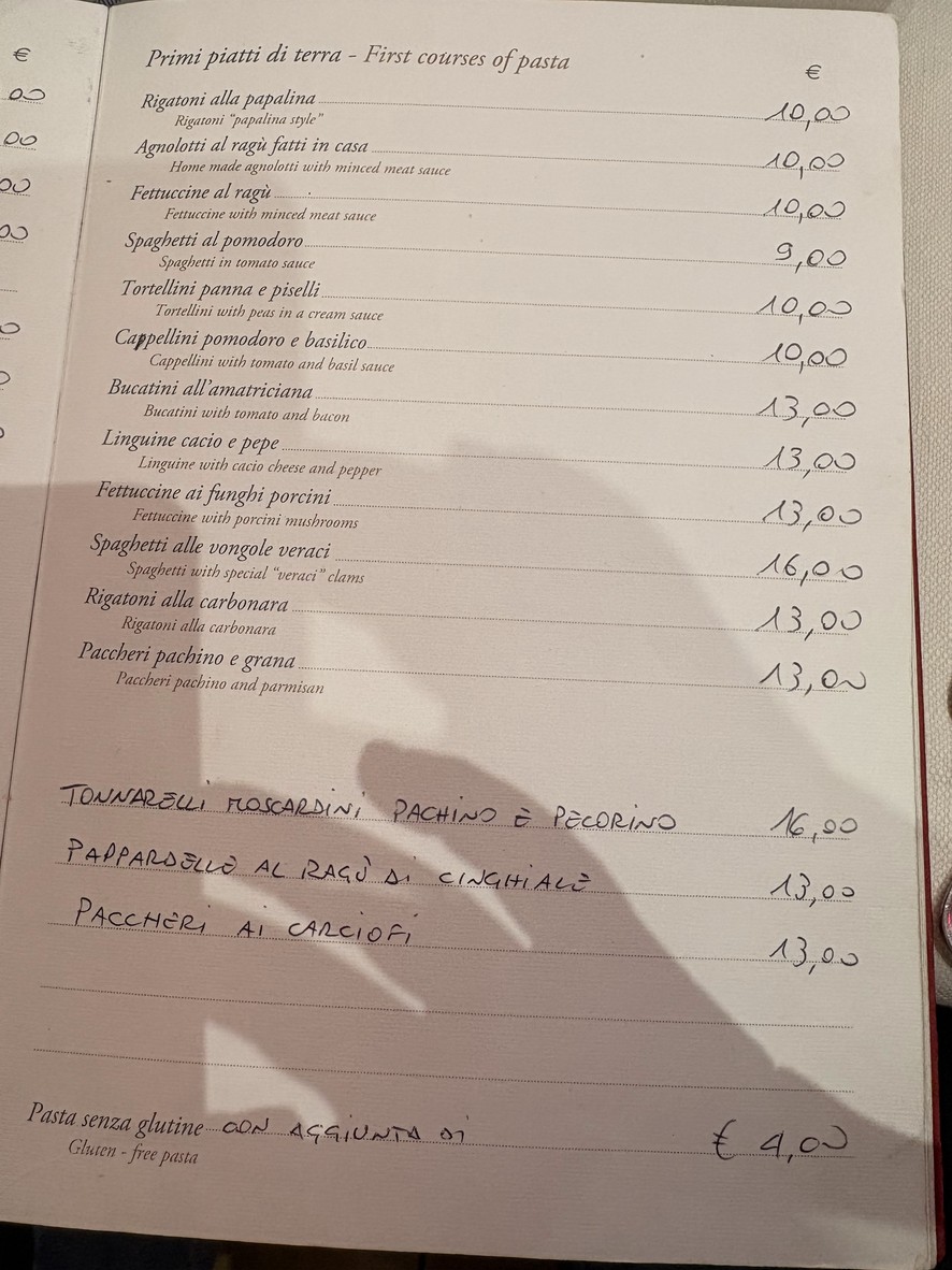 Osteria dei Pontefici menu 2