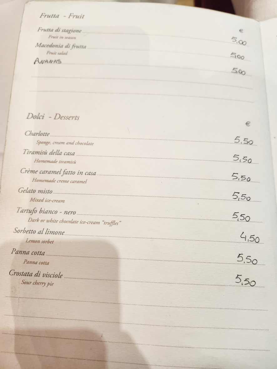 Osteria dei Pontefici menu 4