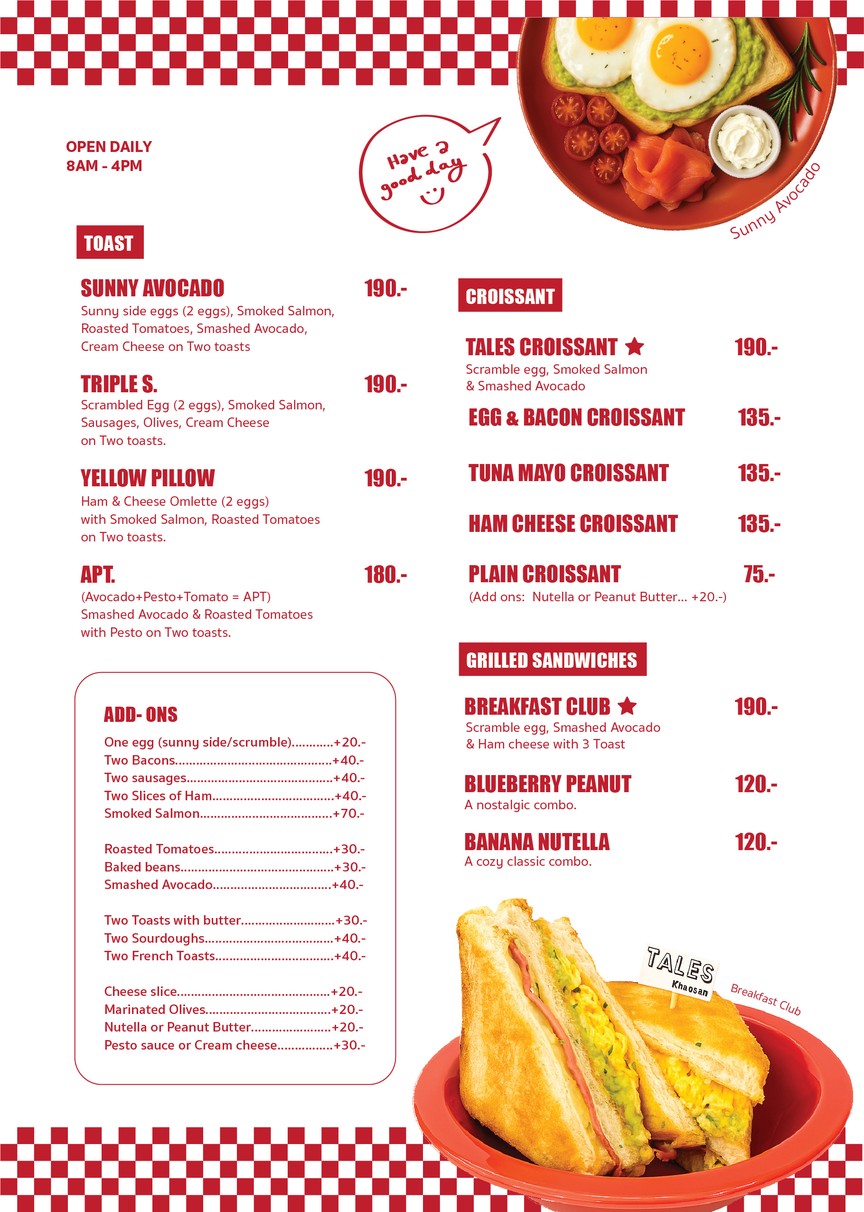Tales Khaosan Coffee menu 2