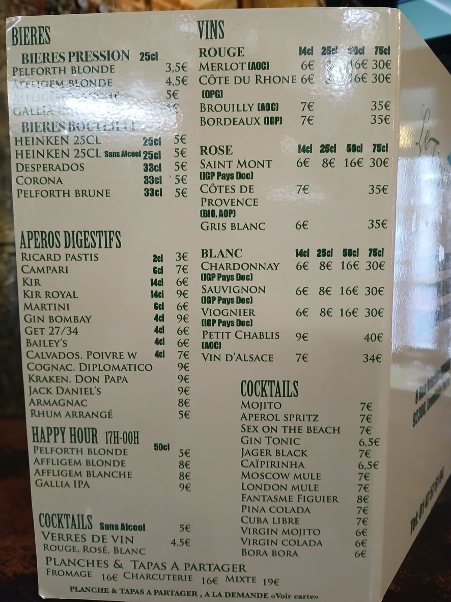 Le Figuier menu 3