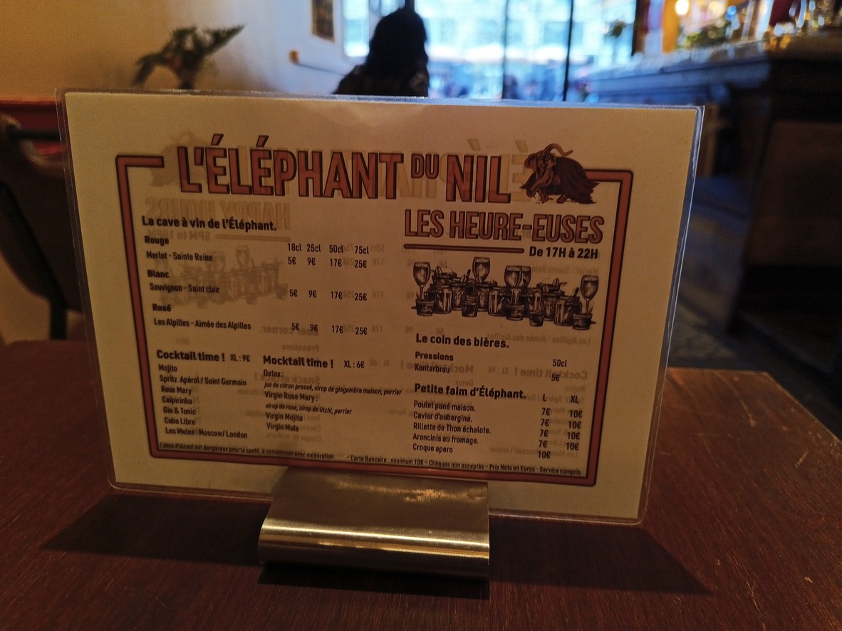 L'Elephant Du Nil menu 3