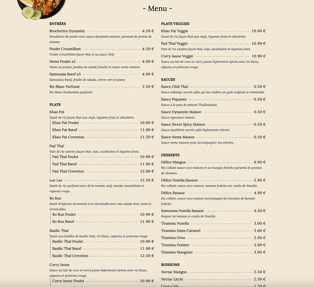 Click'n Thai by Manab Streetfood - Restaurant Thailandais 93 - Villemomble / Rosny-sous-Bois menu 1