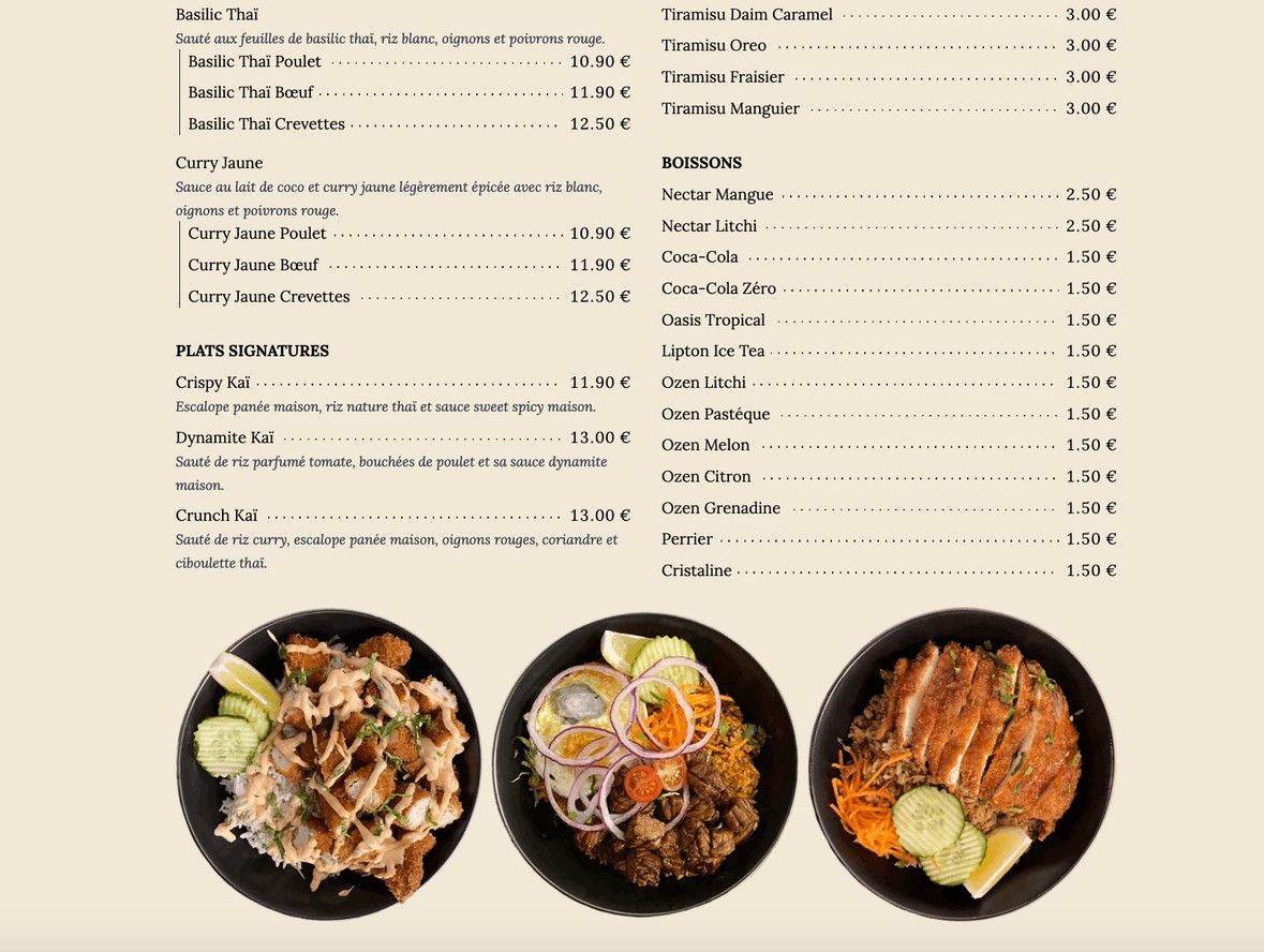Click'n Thai by Manab Streetfood - Restaurant Thailandais 93 - Villemomble / Rosny-sous-Bois menu 2