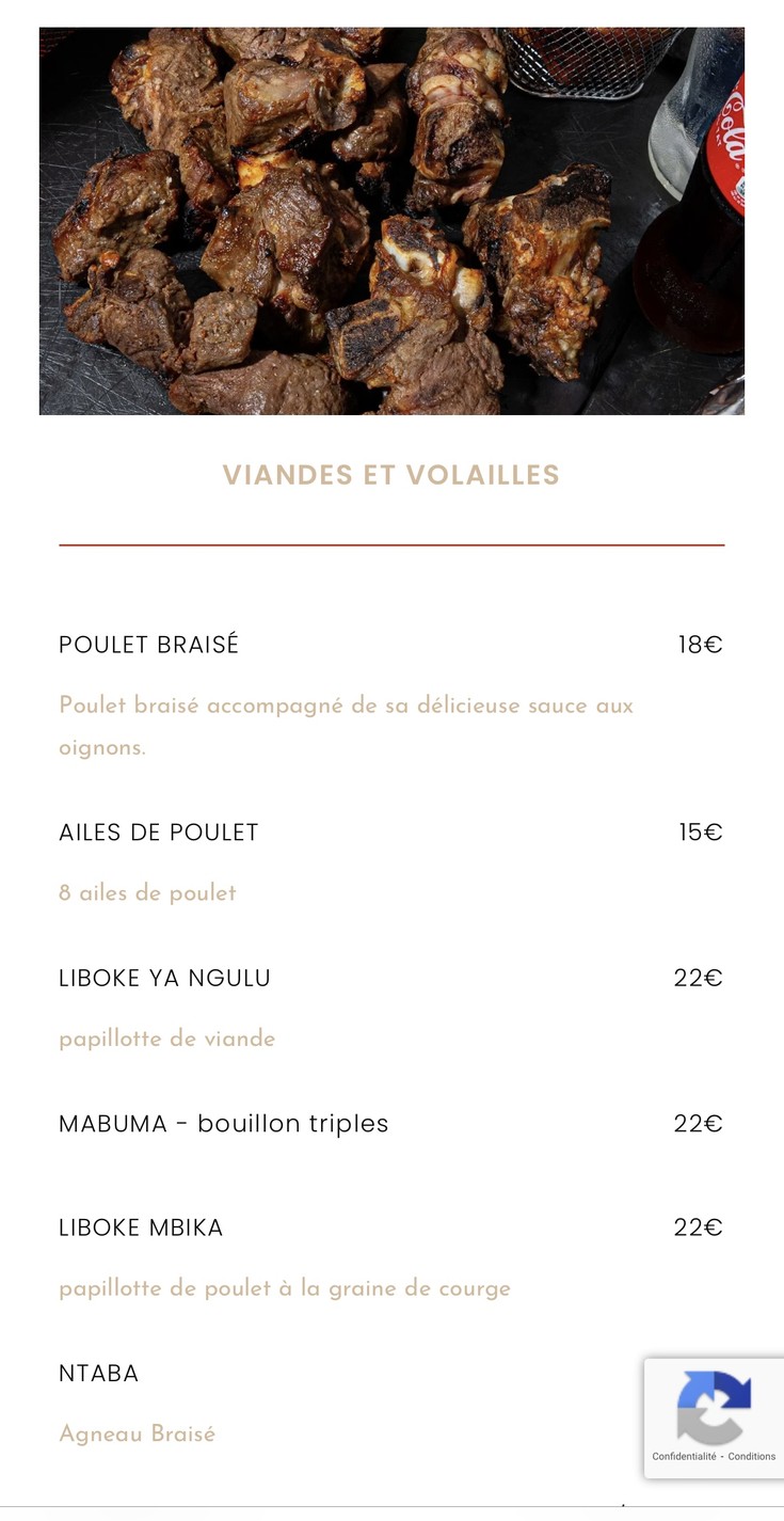 Villa Bamato - Restaurant Africain menu 3