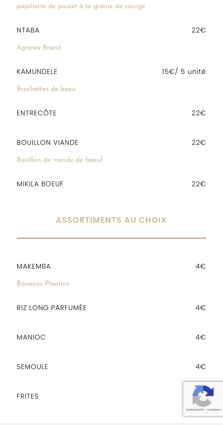 Villa Bamato - Restaurant Africain menu 4