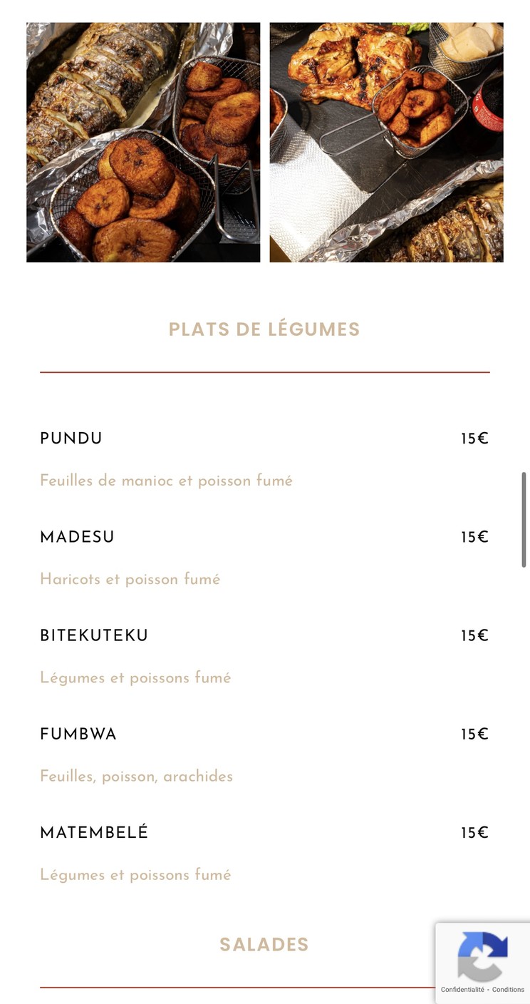 Villa Bamato - Restaurant Africain menu 5