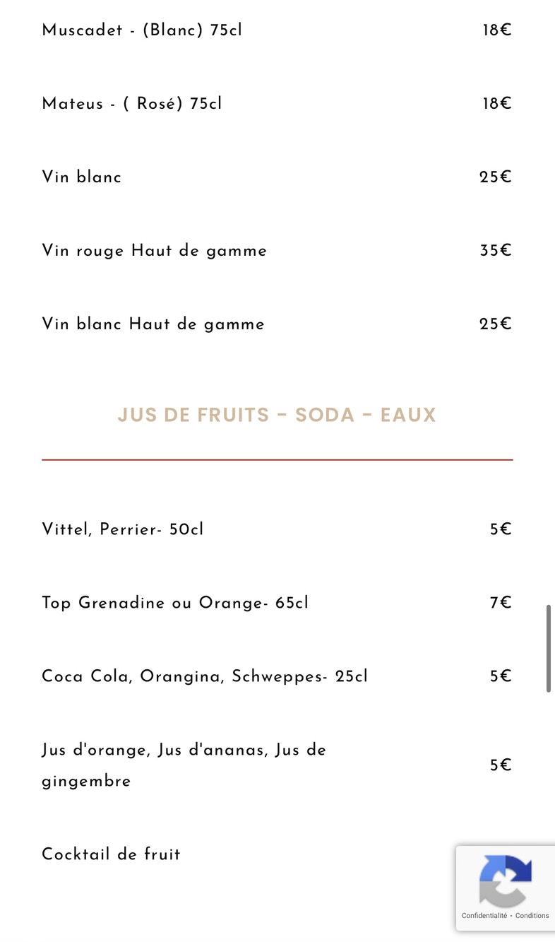 Villa Bamato - Restaurant Africain menu 7