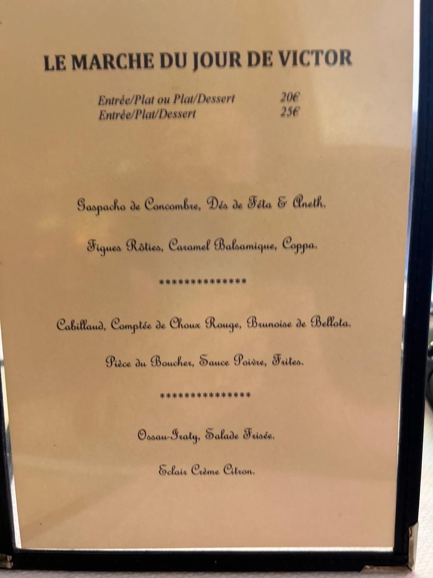 Victor menu 2