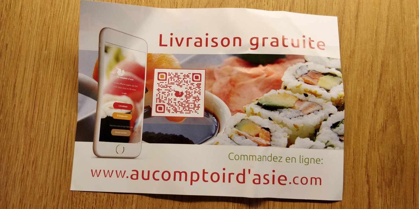 Au comptoir d'Asie menu 1