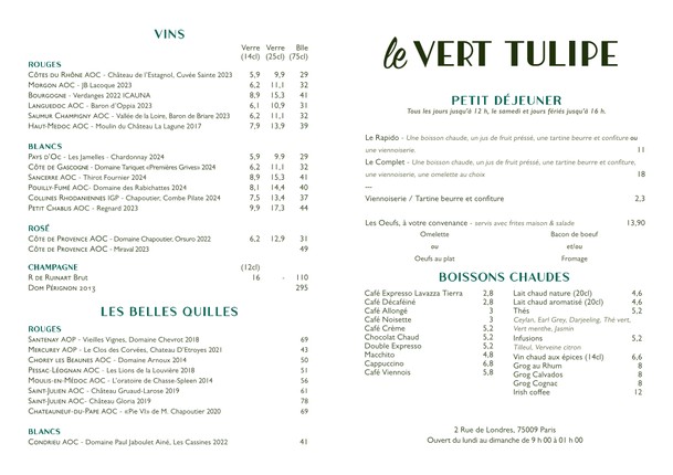 BRASSERIE LE VERT TULIPE