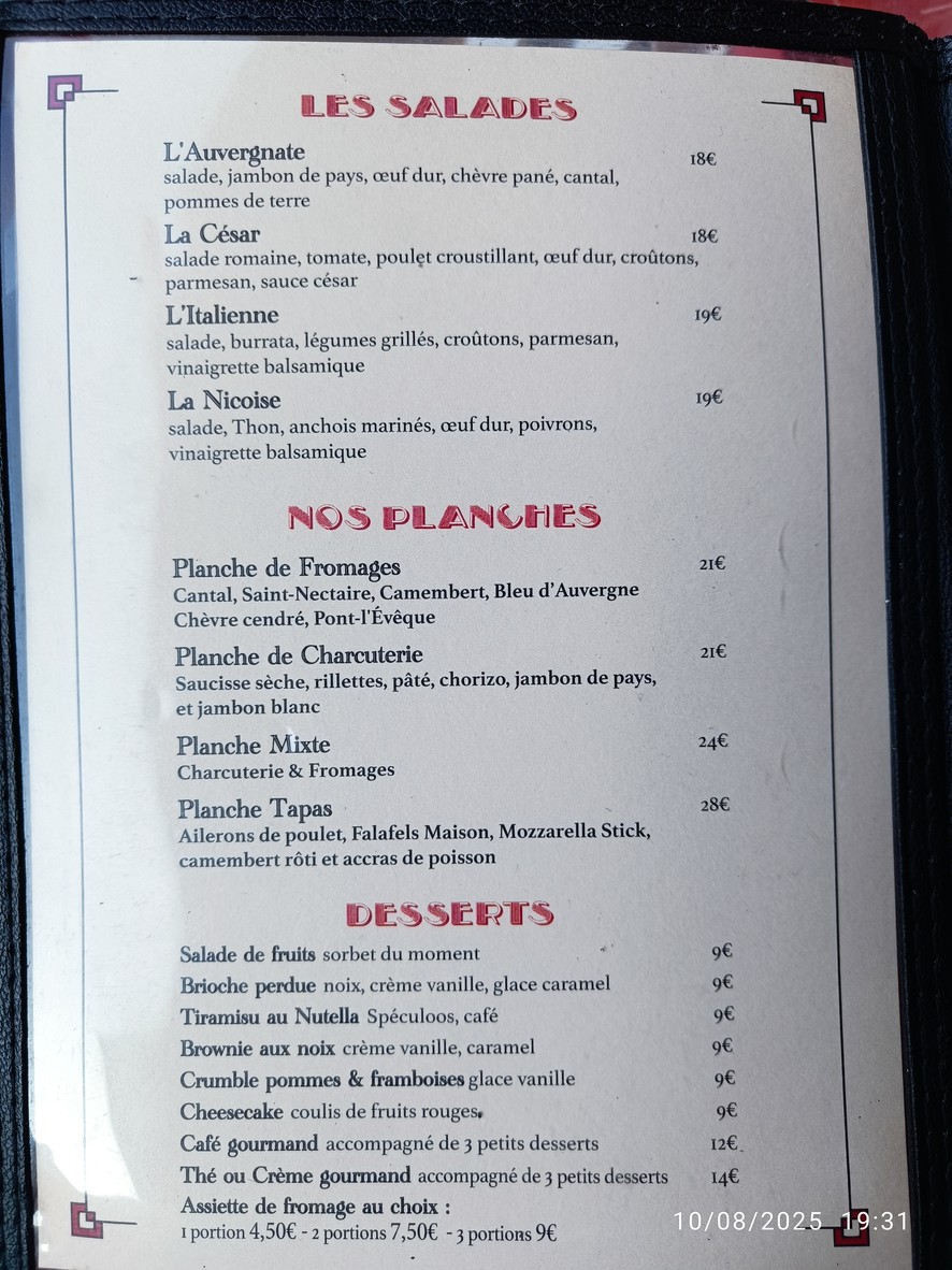 Odette et Aimé menu 2