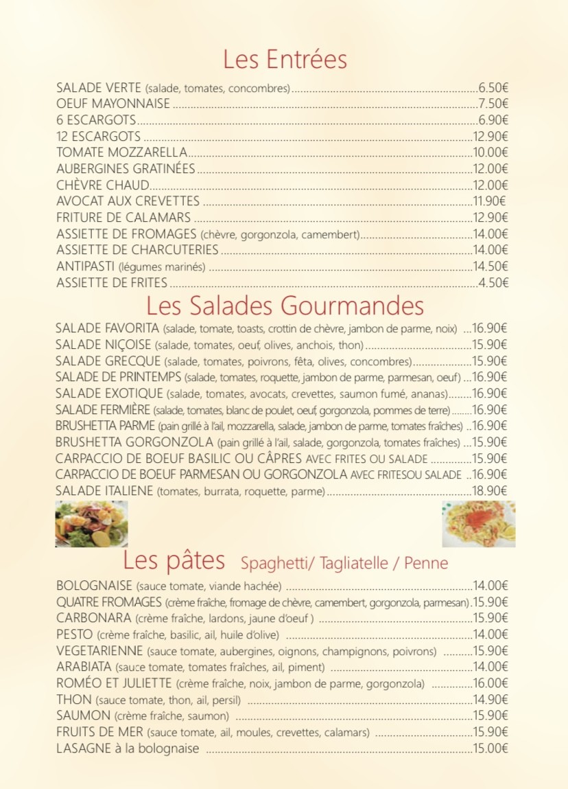 La Favorita menu 2