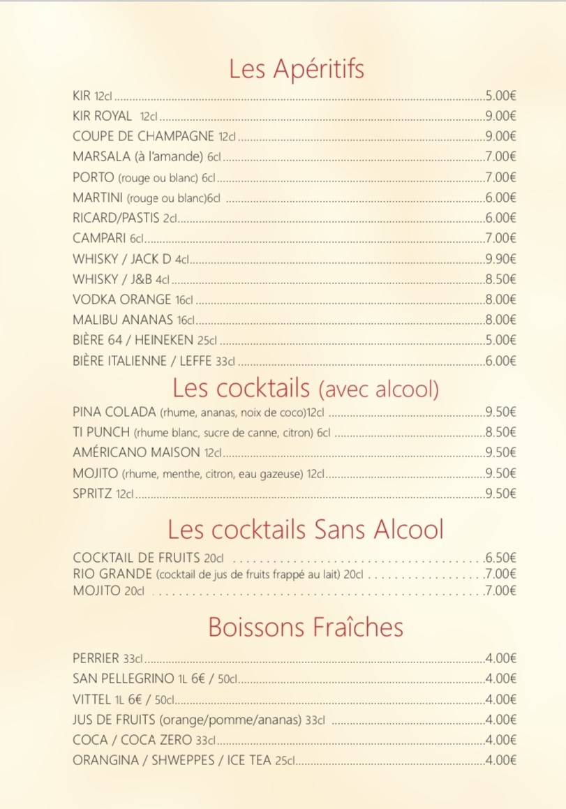 La Favorita menu 6
