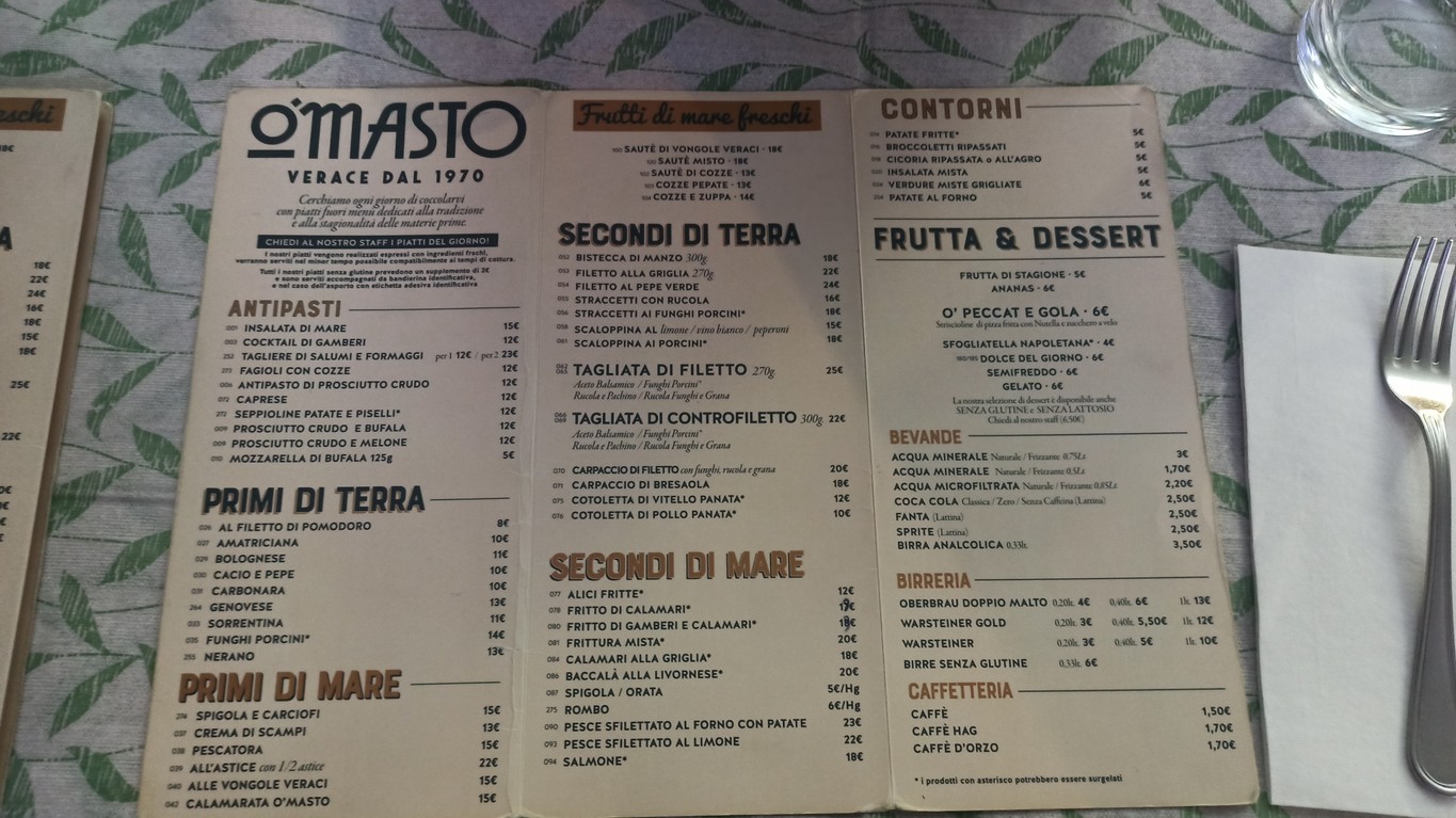 O' Masto Roma menu 2