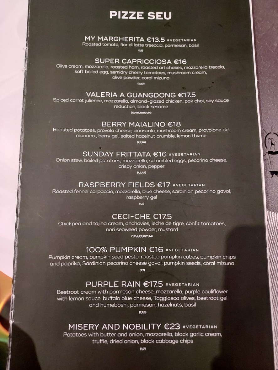 SEU Pizza menu 3