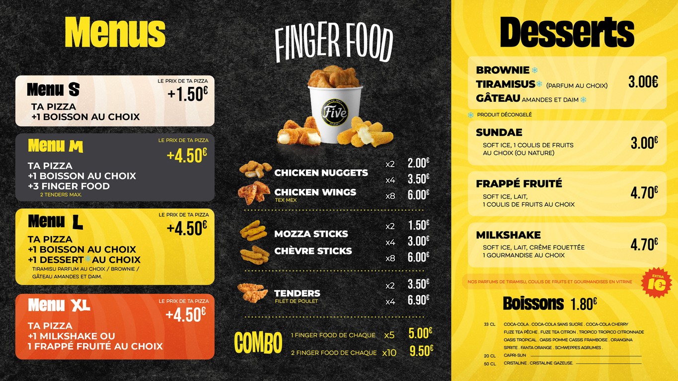 Five Pizza Original - Bobigny menu 4