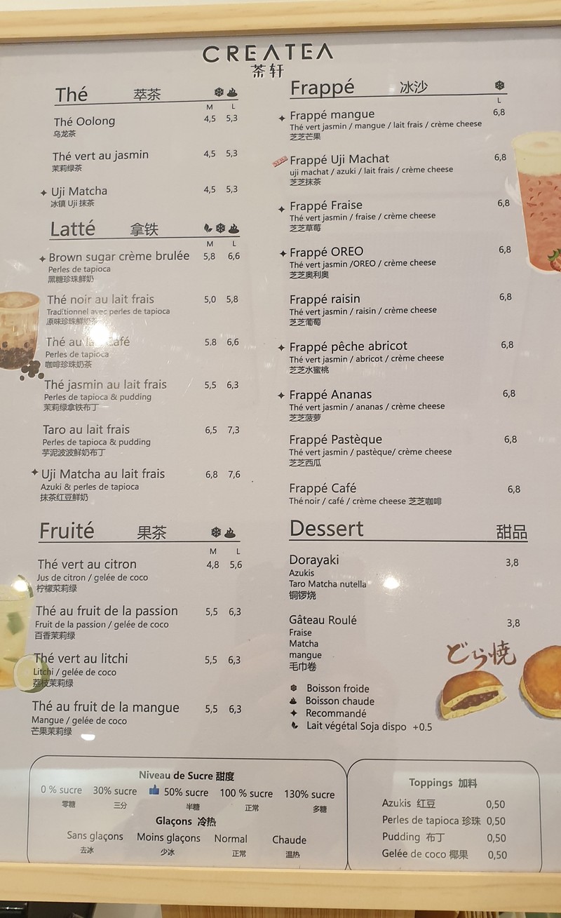 CreaTea & Poke & BBT’ menu 2