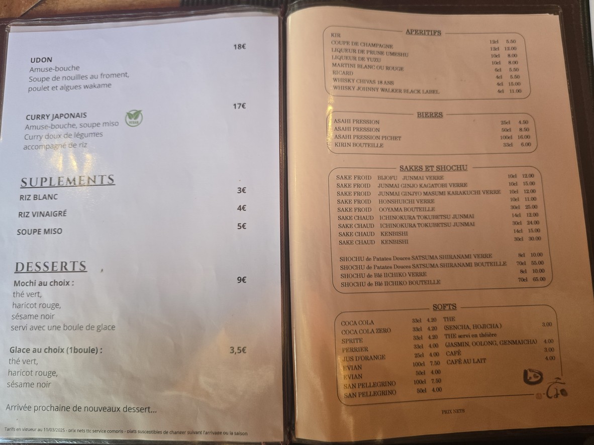 Shiki Boulogne-Billancourt menu 4