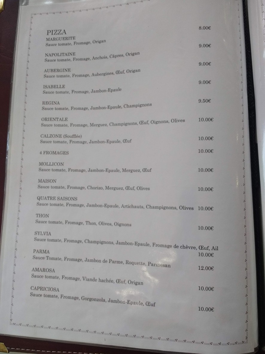 Le Roi Saint Georges menu 2