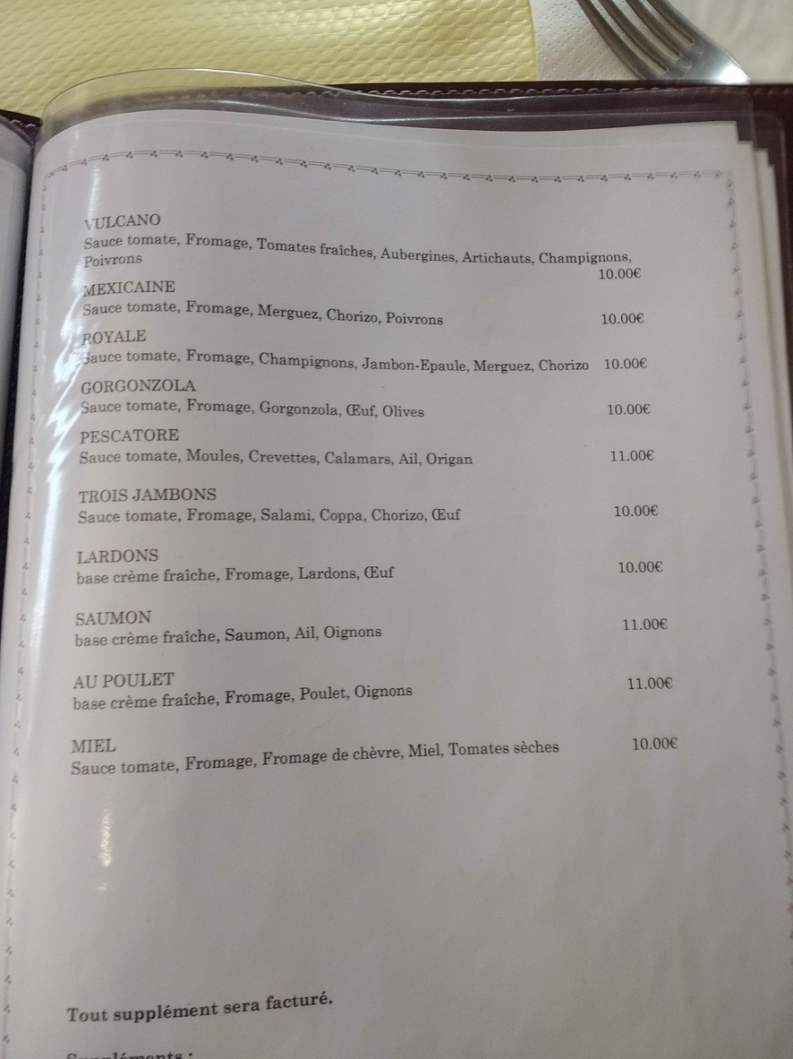 Le Roi Saint Georges menu 3
