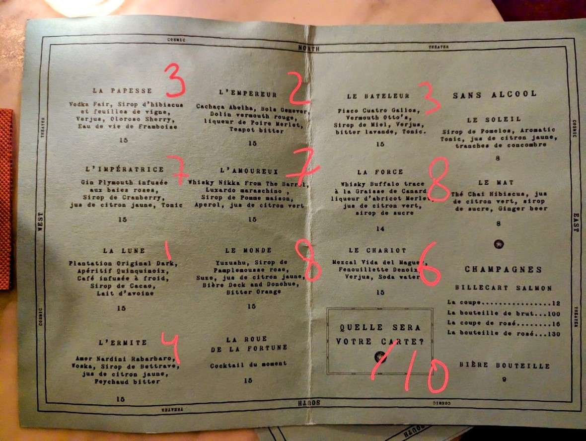 Prescription Cocktail Club menu 1
