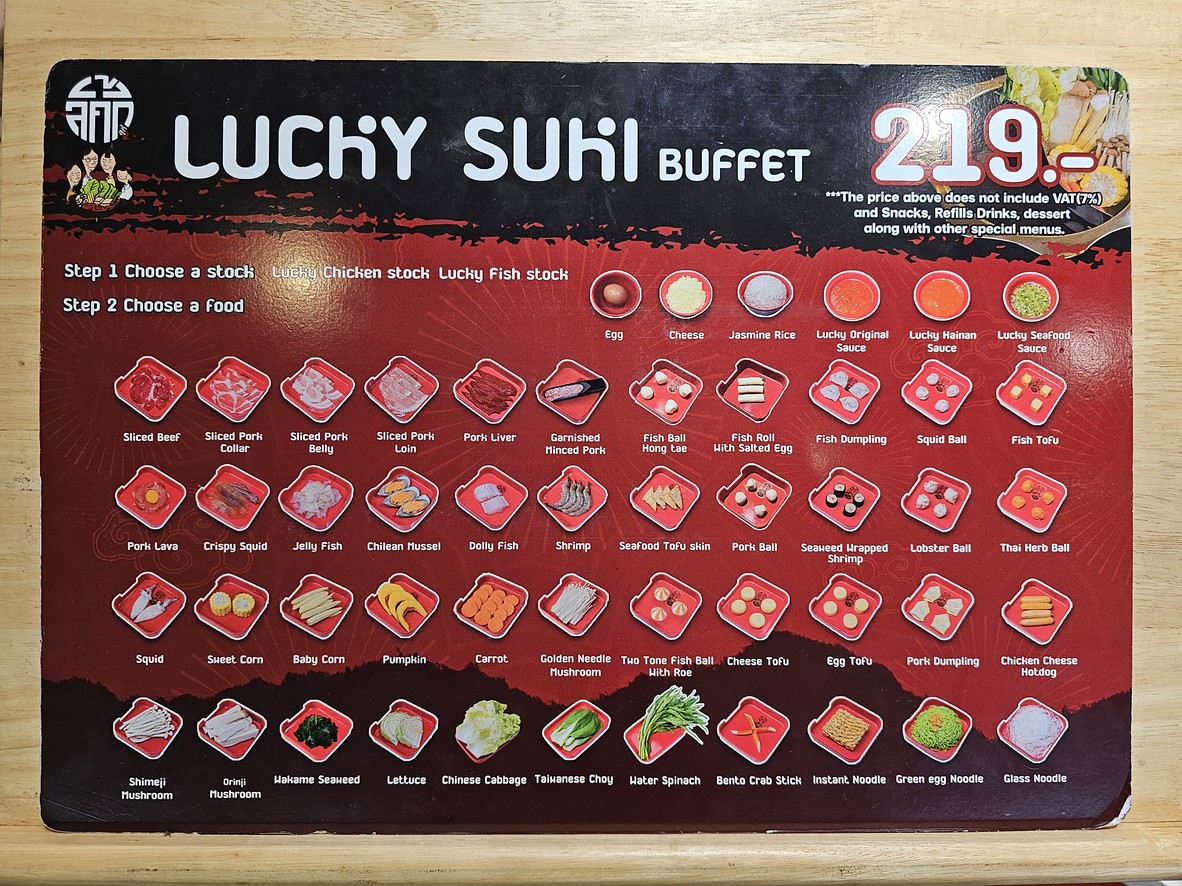 Lucky Suki - Charn at the avenue menu 3