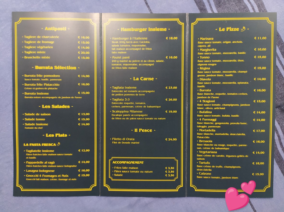 Insieme Pizzeria Ristorante menu 2