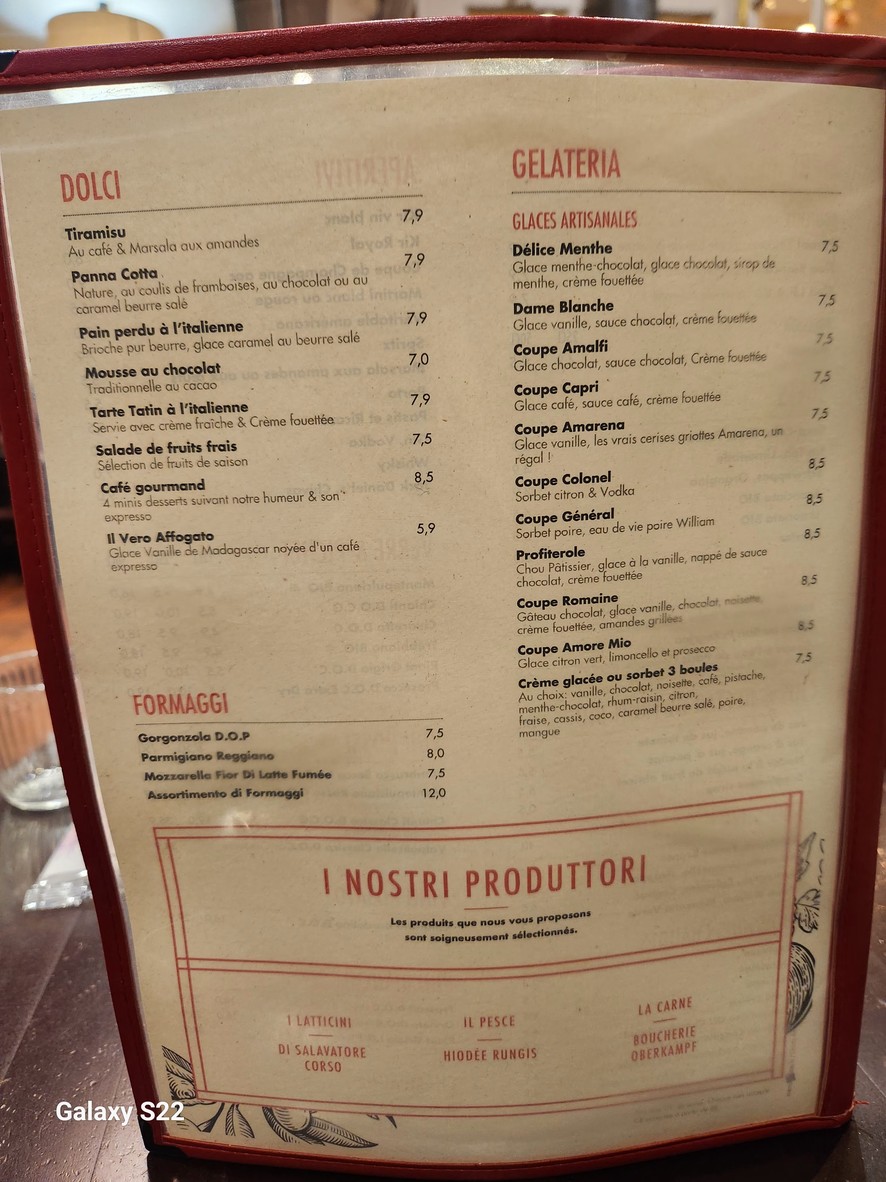 Amore Mio menu 4