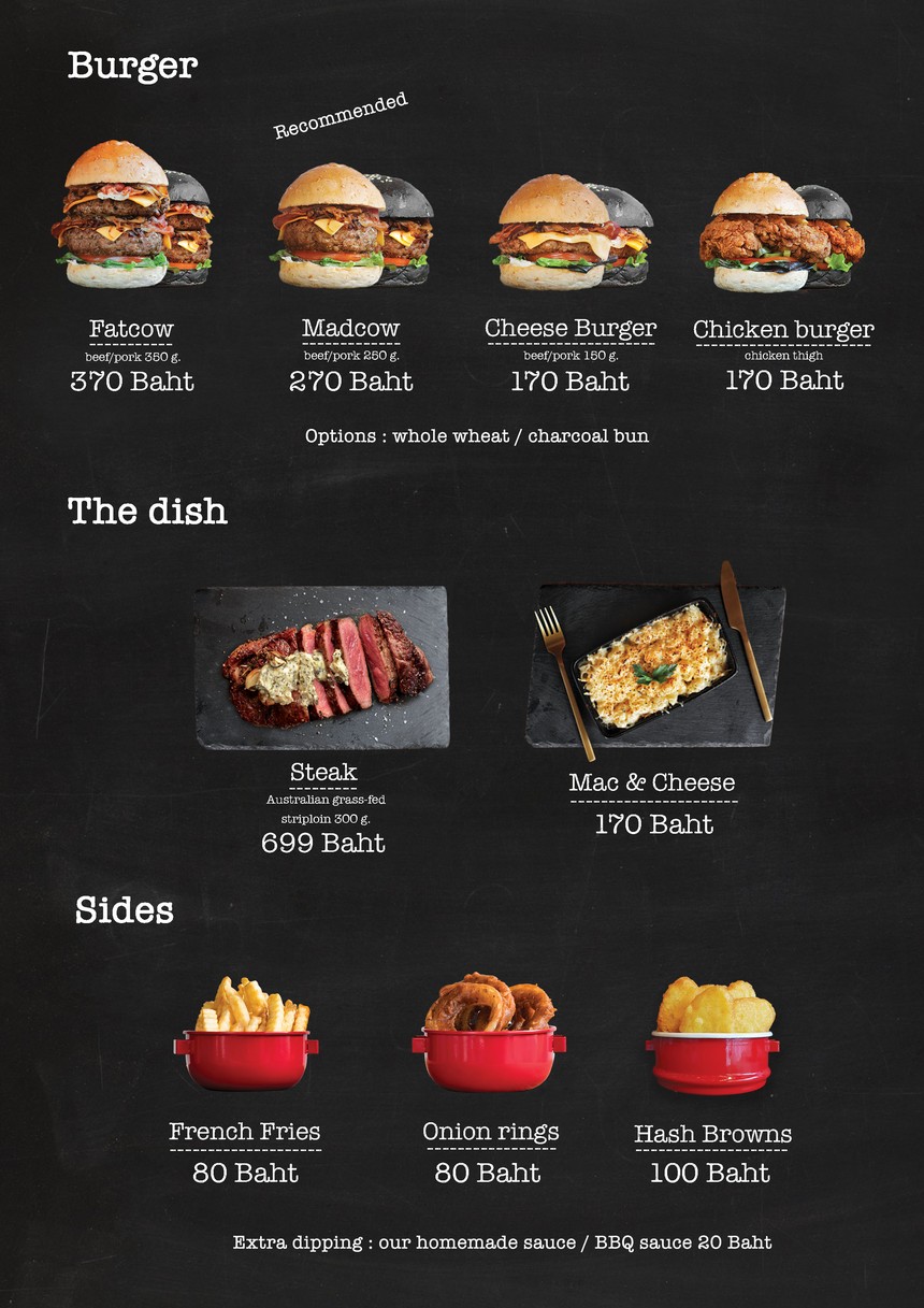 Madcow burger X Under Over Ladprao menu 2