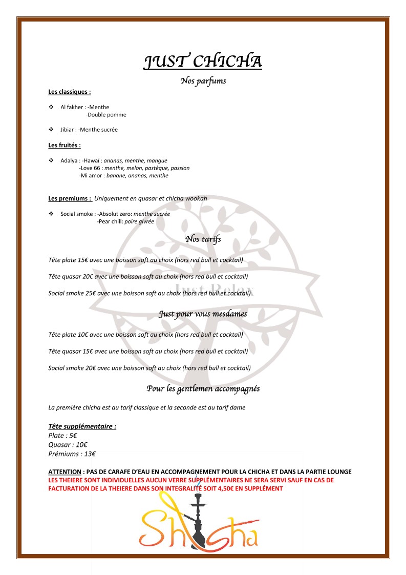 Just Relax - Restaurant & Lounge menu 10