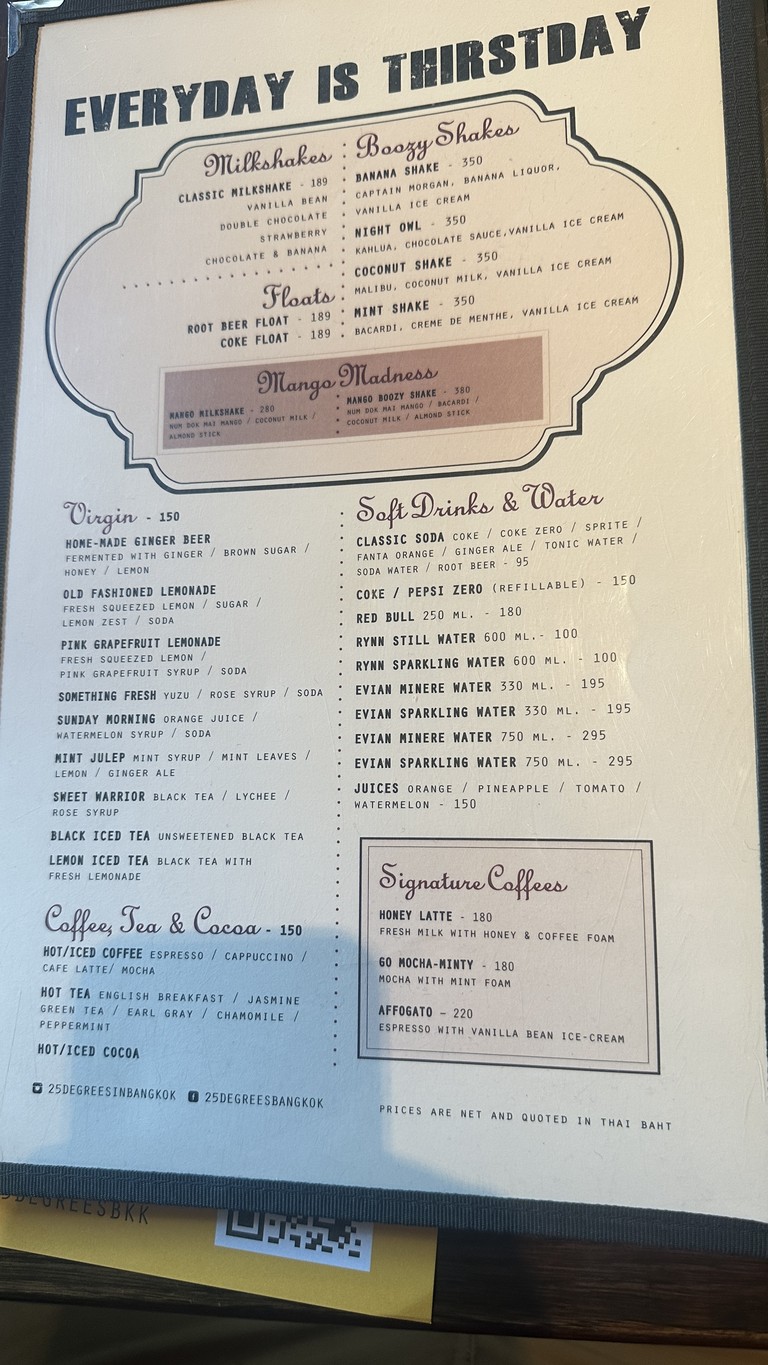 25 Degrees Burger menu 3