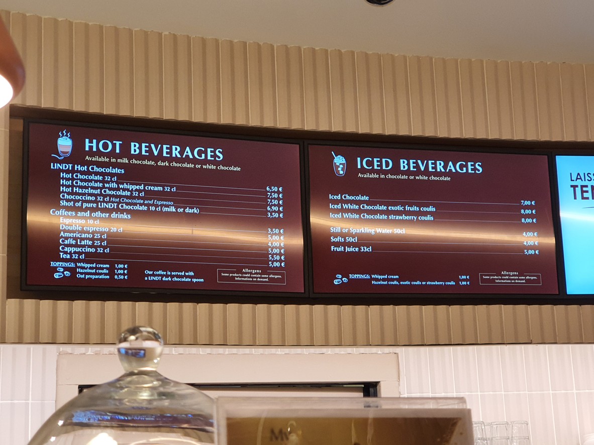 Lindt menu 1