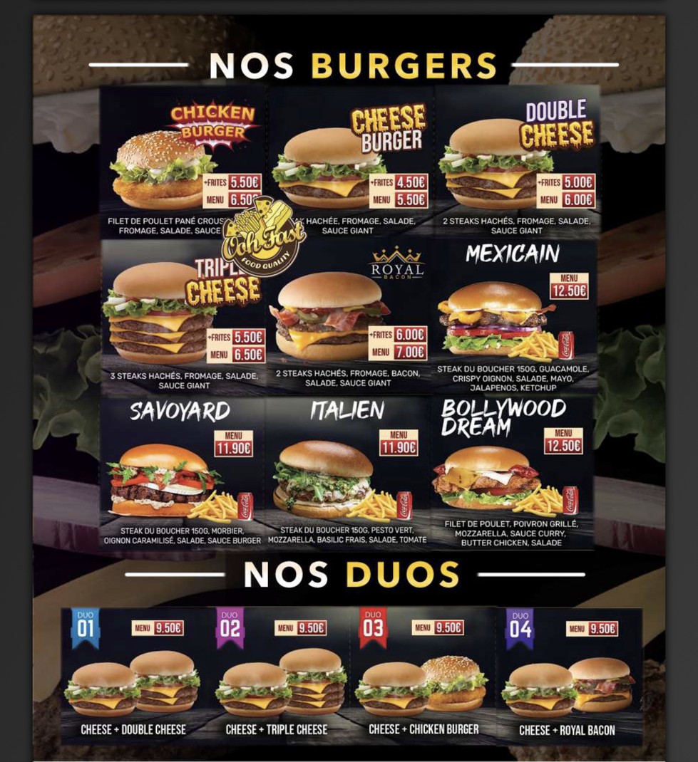 Ooh fast menu 1