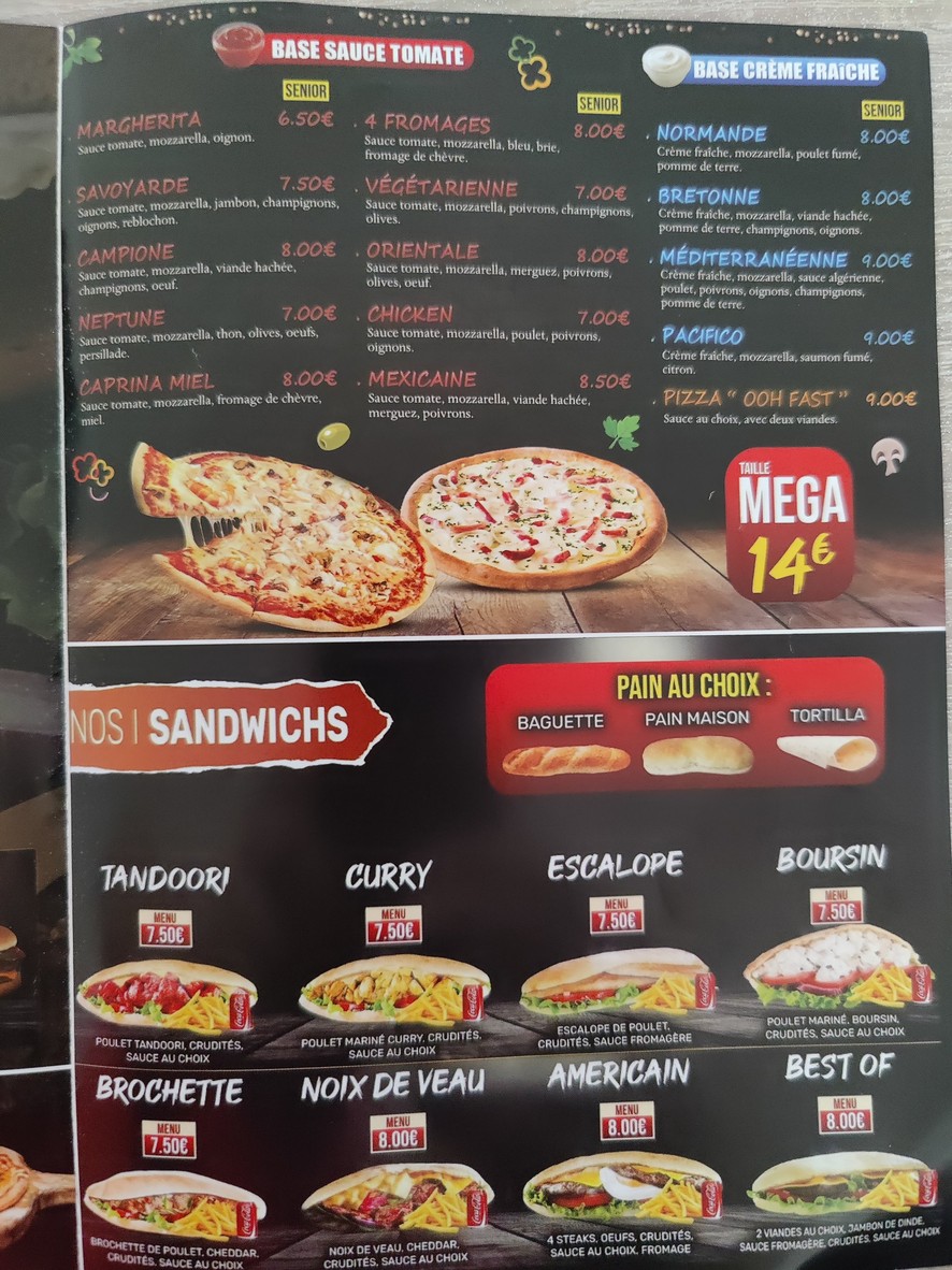 Ooh fast menu 2