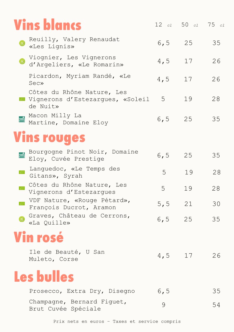 La Trincante menu 4