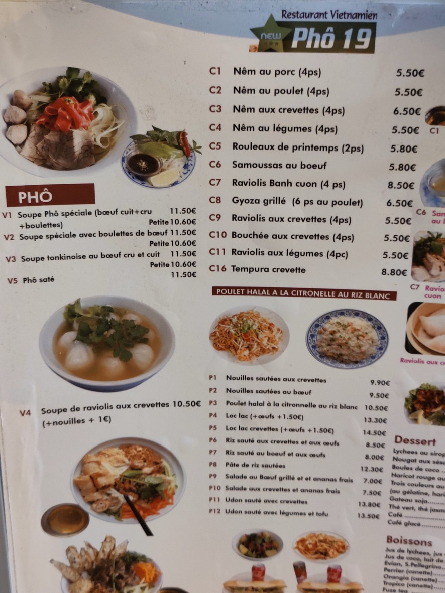 PHO 19 menu 1