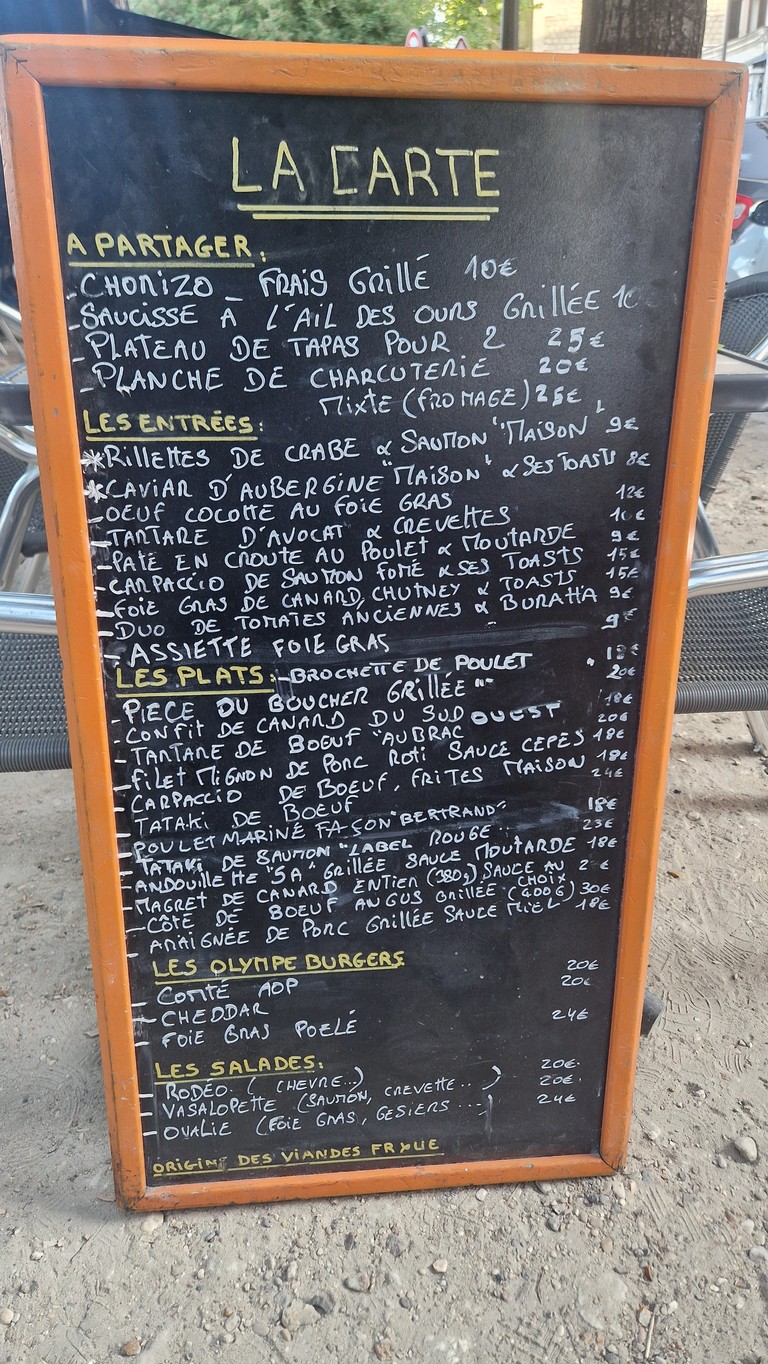 Olympe Sport Café menu 1