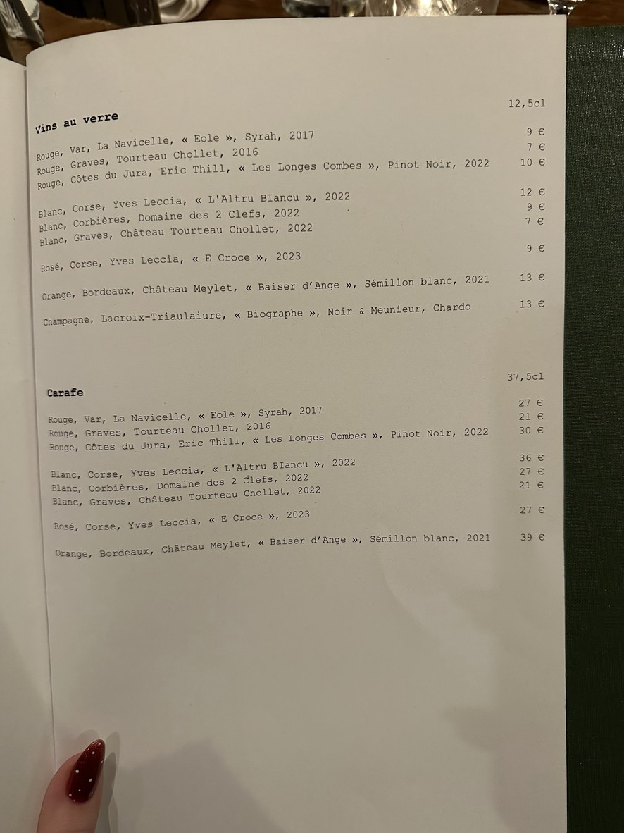 Le Comptoir des Petits Champs menu 2