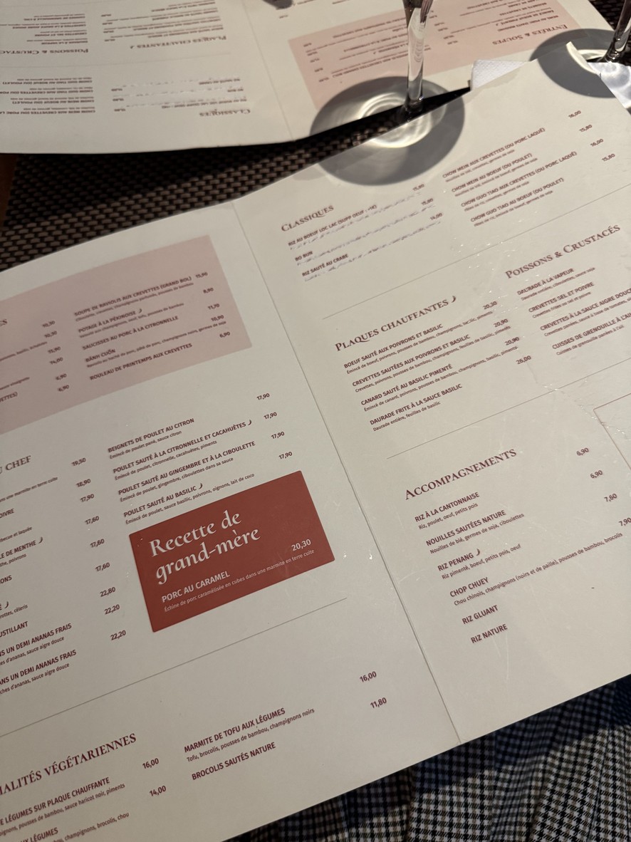 Le Sarawan menu 2