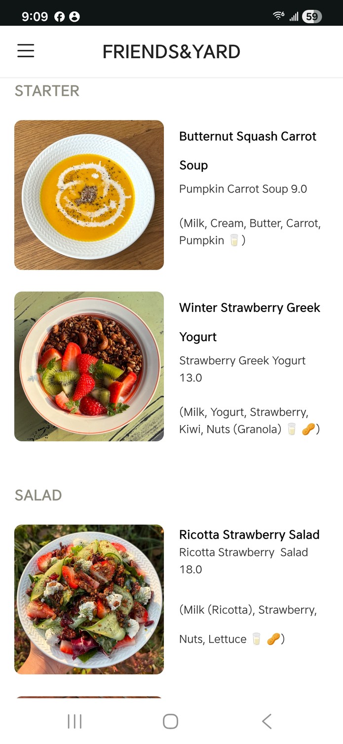FRIENDS&YARD menu 1