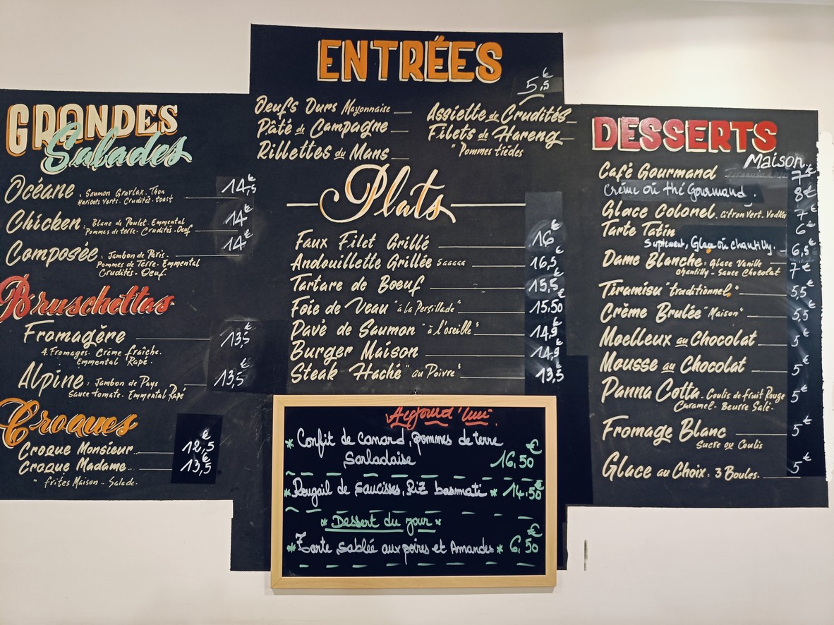 Brasserie L'Arc menu 1