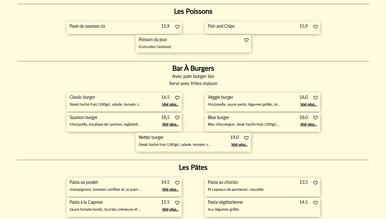 Le Netter menu 2