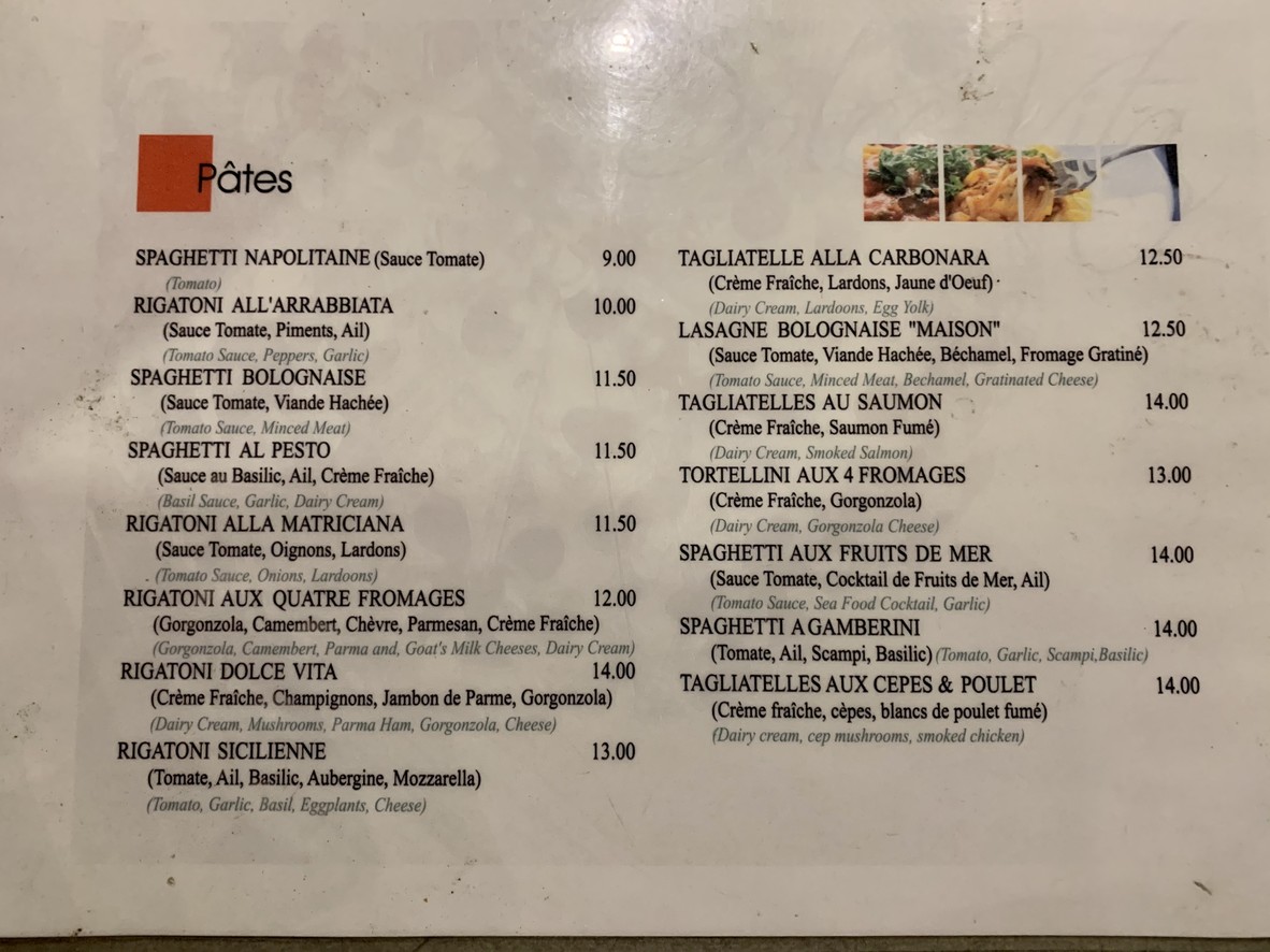 Dolce Vita menu 2
