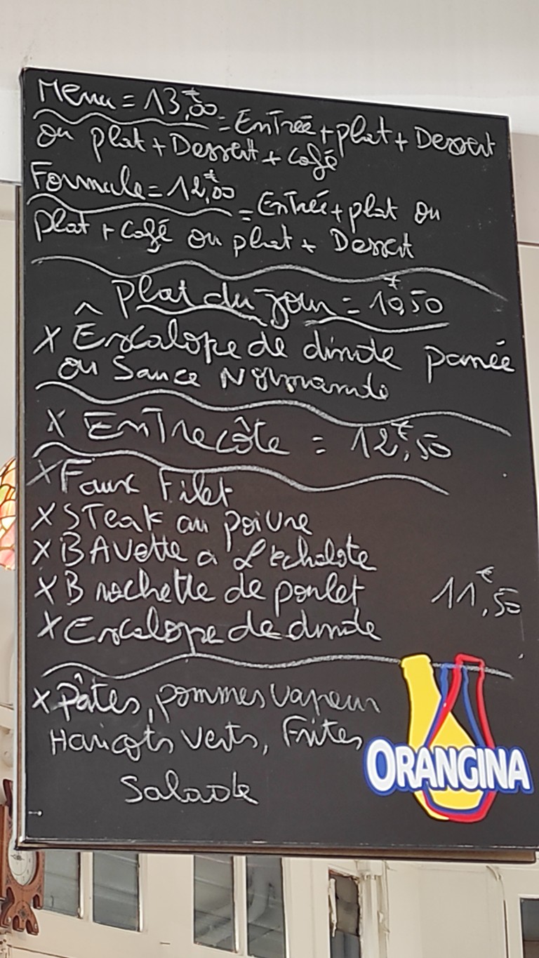 Au Vrai Moka menu 1