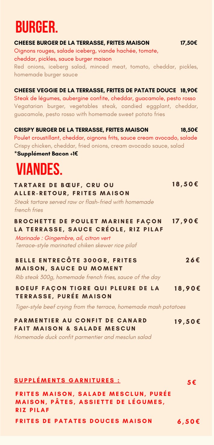La Terrasse De l'Arche menu 3