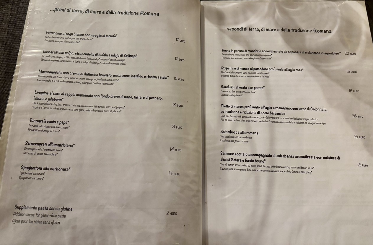 Dar Sor Olimpio al Drago menu 2