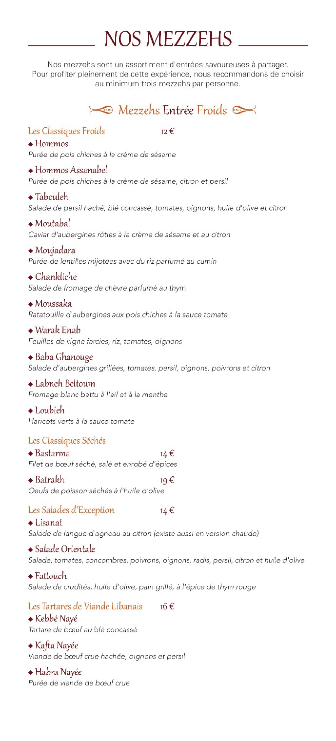 Assanabel Paris - Alésia menu 3
