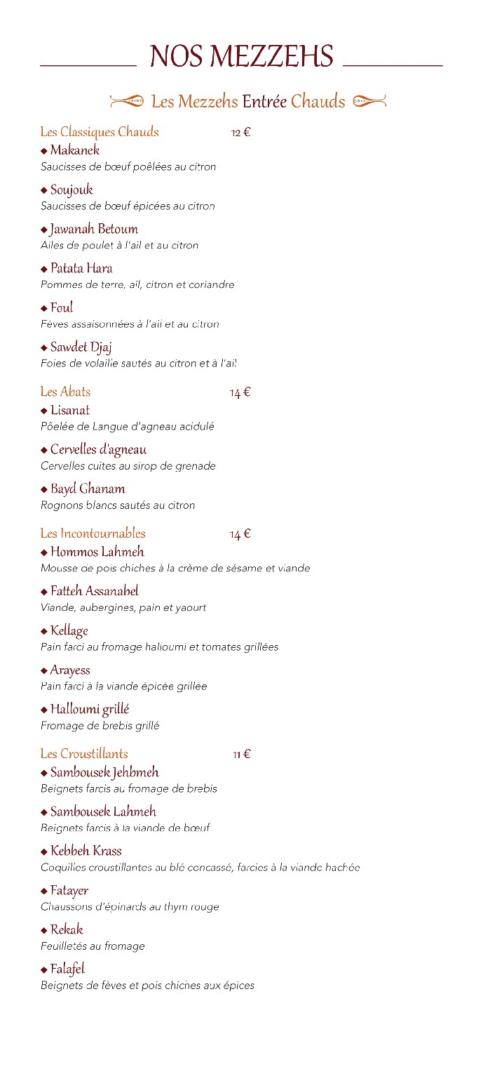 Assanabel Paris - Alésia menu 4